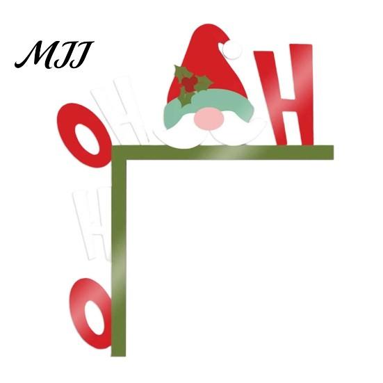 Decorazione Murale Natalizia da Interno, Segno Angolare in Legno per Porta di Natale, Ornamento Festivo a L da Appendere, Regalo per Festa in Casa, Babbo Natale Renna Pan di Zenzero