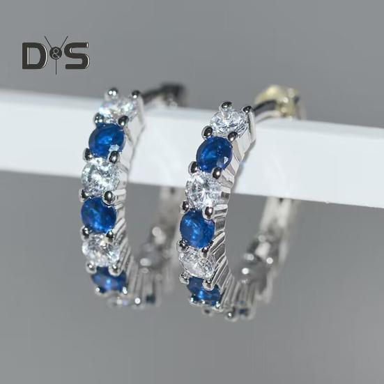 Stříbrné kruhové náušnice pro ženy s kubickým zirkonem, kruhové náušnice pro dárky ke Dni matek, výročí, narozeninám