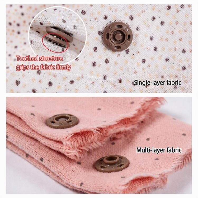Open-and-Close Fabric Connectors, Four-Part ABS Plastic Garment Fasteners Clasps with Integrated Prongs for Alterations and Repairs