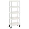VidaXL Kitchen Trolley 5 Levels White 42x29x128 Cm Iron and ABS 336332