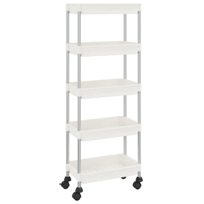 VidaXL Kitchen Trolley 5 Levels White 42x29x128 Cm Iron and ABS 336332