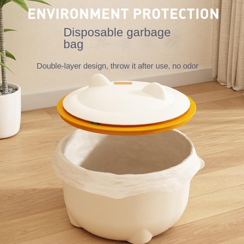 Cat Excrement Trash Can Fully Enclosed Cat Litter Basin Cat Toilet Cat Litter Special Garbage Can Excrement Supplies colore grigio