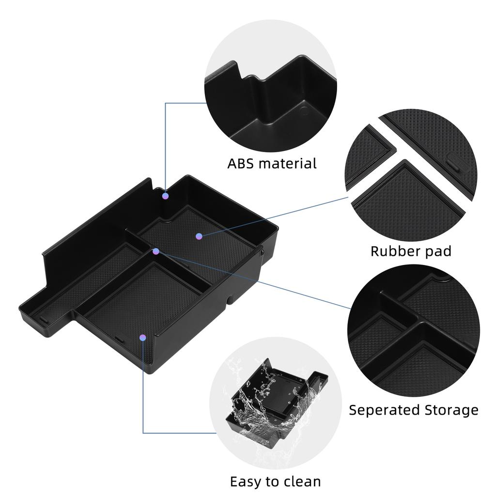 for Nissan Pathfinder 2025-2026 Center Console Armrest Storage Box ABS Car Tray Organizers Accessories Tidying Black
