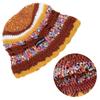 Winter Stripe Pattern Crochet Bucket Hat Ladies Commute Camping Fisherman Cap with Stripe Pattern for Girlfriend