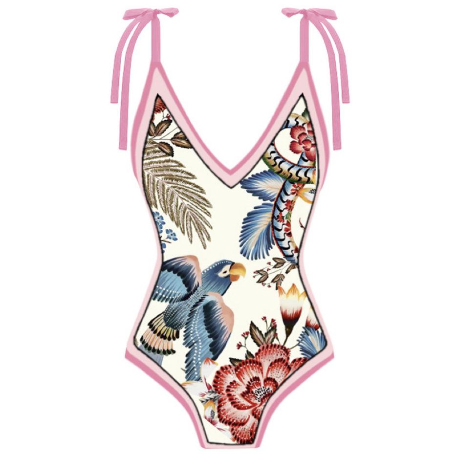 TS JYL-BK149 Print Skirted Plus Size Bikini, Boyshorts Curvy Swimwear For Women XL