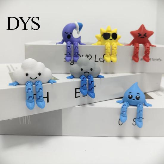 Portable Desktop Decoration Weather Gnome Figurine, 3D Printed Poseable Series Desk Toy, Miniature Trendy Ornaments Creative Collectible Decor