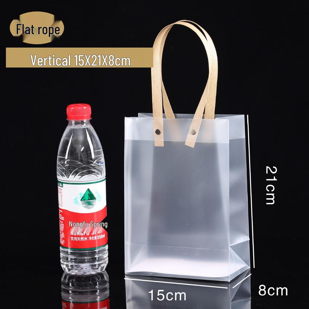In Stock PVC Transparent Tote Bag, Frosted PP Plastic Gift/Souvenir Packaging, Wedding Candy Bag