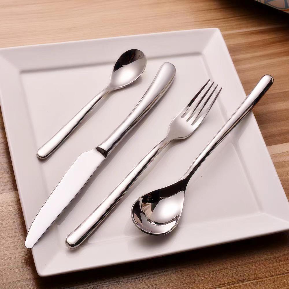 Premium 304 Stainless Steel Cutlery Set: Knife, Fork, and Spoon for Steaks - Perfect for Restaurants and Hotels
