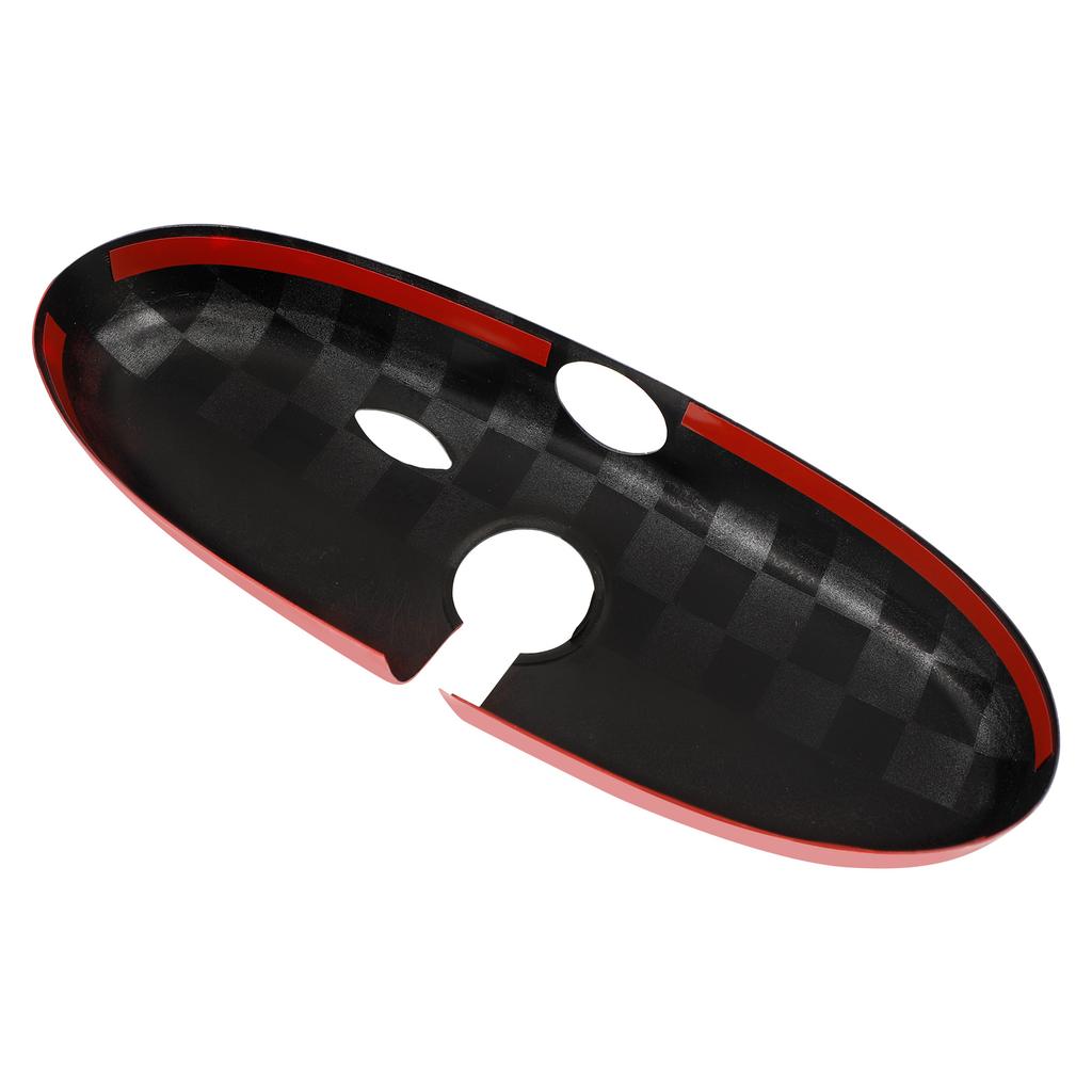 Black/Grey Checkered Red Rear View Mirror Cover For BMW MINI Cooper R55 R56 R57