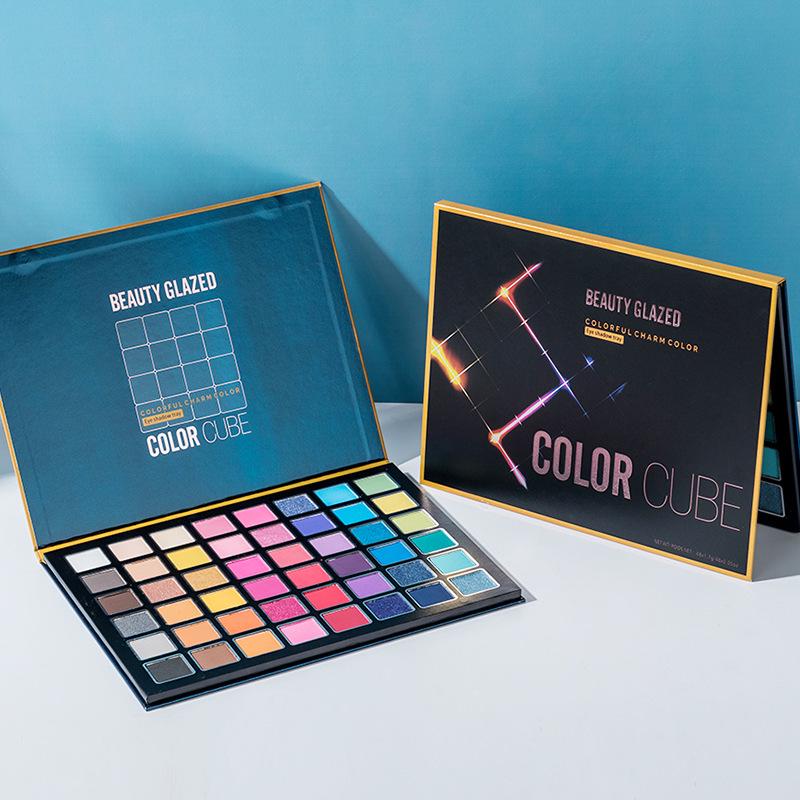 Genuine Beauty 63-Color Double-Door Eyeshadow Palette - Shimmer & Matte for Students and Stage Makeup.