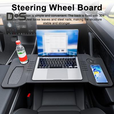 Bandeja de comida Mesa plegable Tablero del volante del automóvil Alta estabilidad Fuerte soporte de carga No se deforma fácilmente Soporte de bandeja plegable para Tesla Modelo 3