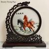 1pc, Su Embroidery Ornaments, Chinese Embroidery Crafts, Double Sided Embroidered Ornament, Solid Wood Desktop Decoration