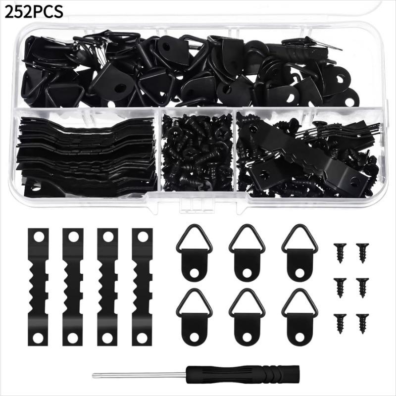 

252PCS Wooden Wall Hook Combination Metal Photo Frame Nail Clothes Bag Traceless Nail Hook