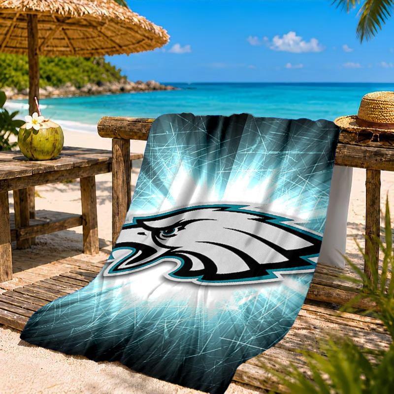 Asciugamano da Spiaggia Philadelphia Eagles Partita Notturna, Asciugatura Rapida, Facile da Curare, Adatto sia per il Fitness che per le Vacanze al Mare, Essenziale Sportivo