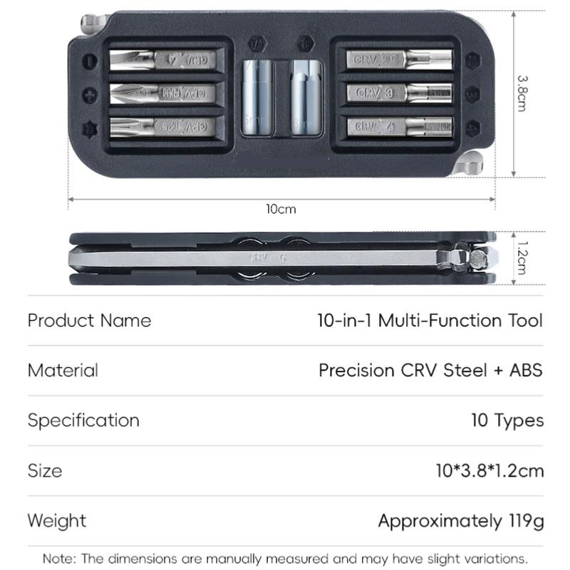 Kit di attrezzi portatile 10 in 1 per la riparazione della bicicletta Chiave esagonale multi-modello Attrezzi combinati per la manutenzione della bici Accessori per il ciclismo