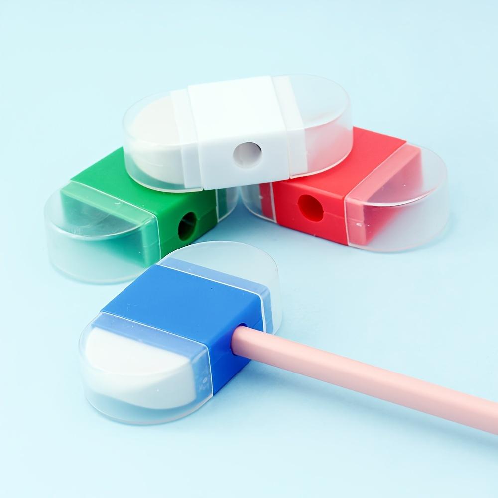 2-in-1 Pencil Sharpener with Eraser: Portable Pocket Office Pencil Sharpener with Trash Compartment - Suitable for Ages 14 and Up