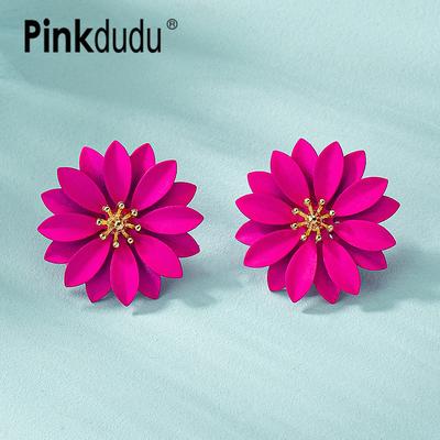 Frosted Vintage Flower Stud Earrings Sweet Temperament Fashion Earrings Jewelry Accessories For Women PD1754