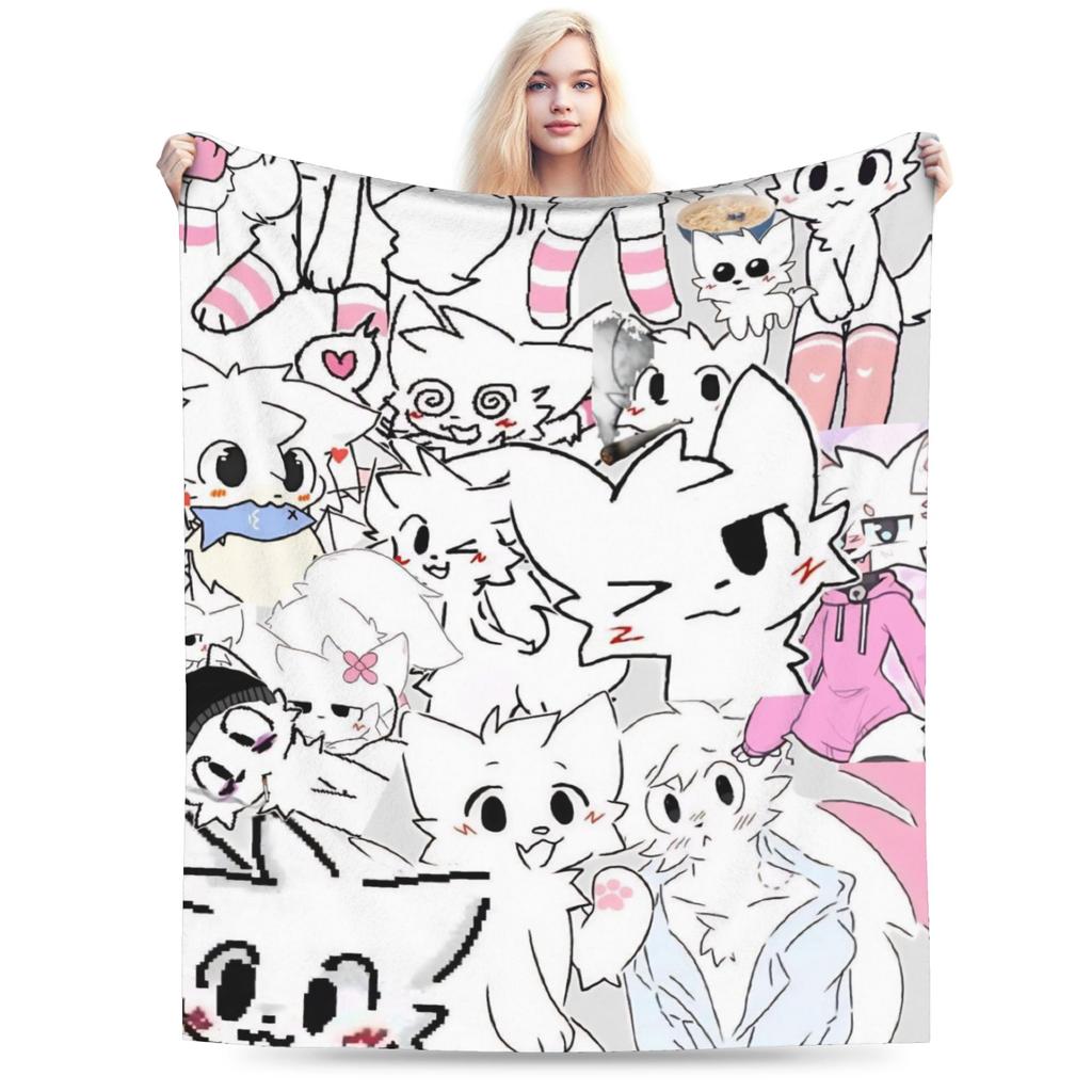 Boykisser Silly Cat Blankets Fleece Spring Autumn Cartoon Portable Super Soft Throw Blankets for Bedding Outdoor Quilt