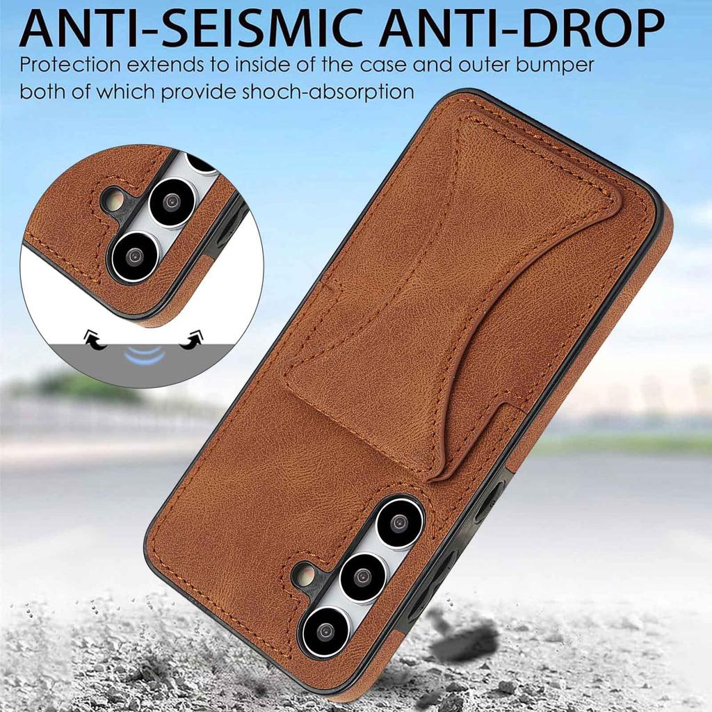 For Samsung Galaxy S25 Ultra Edge S24 Fe S23 Plus S22 + S21 S20 Note 20 Ultra Leather Phone Case Magnetic Card Holder Soft Cover