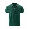Men's Summer Polo Shirt Casual Zip Short Sleeve Polos Shirts Fashion Solid Color Loop Zipper Lapel Top