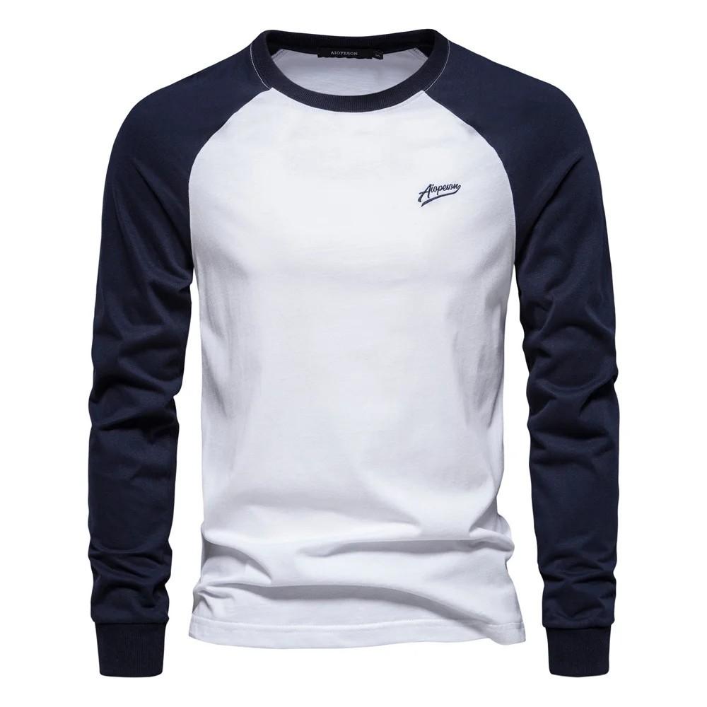 Distressed US Flag Print Long Sleeve T-Shirt, Casual Men's Top