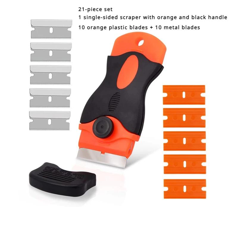 Car Glass Scraper with Blades Window Sticker Remover Auto Squeegee Tool for Ceramic Hob Razor Blade Cleaner