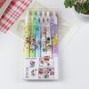6Pcs Cartoon Crayon Shin-Chan Pressing Neutral Pen Kawaii Children Writing Pen Quick Drying Gel Pen Student Stationery Gift