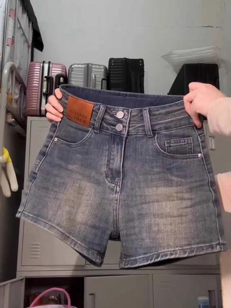 2026 Summer Retro A-Line High-Waisted Denim Shorts for Women, Slimming Petite To Plus Sizes