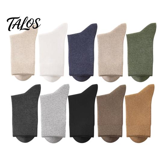 Chaussettes Business Respirantes Homme Mi-mollet, Couleur Unie Décontractées Douces Non Serrantes Évacuant la Transpiration pour l'Automne l'Hiver et le Quotidien Humidité