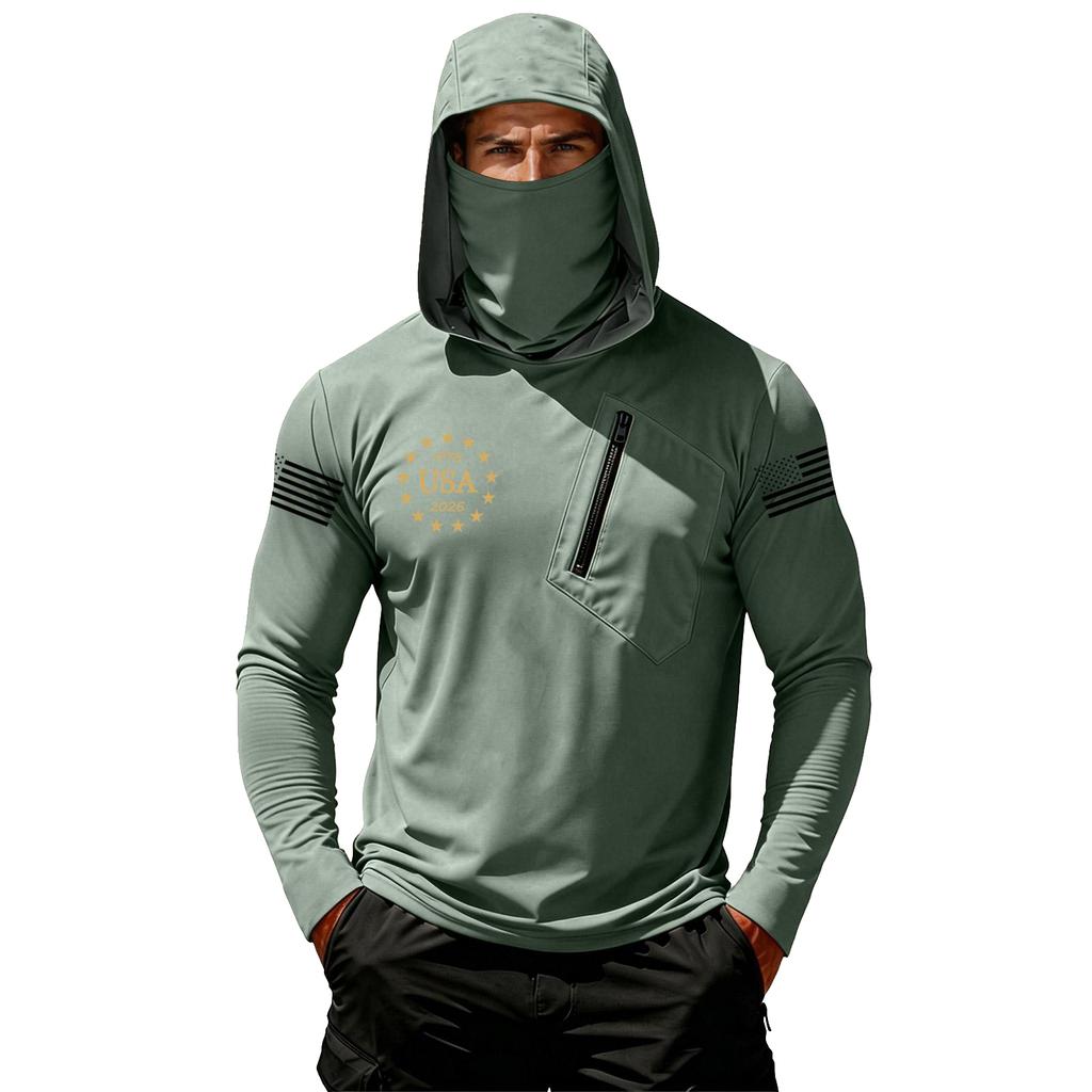 Herren Casual Kapuzen-Langarm-Sonnenschutz-Oberteil