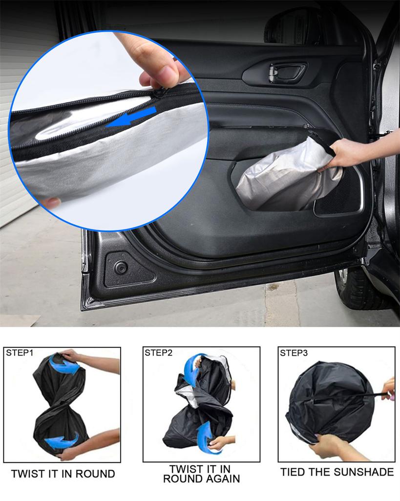 Windshield Sun Shade Accessories Sunshade Front Window Sun Visor Protector Foldable Blocks UV Rays For Jeep Compass 2017-2025