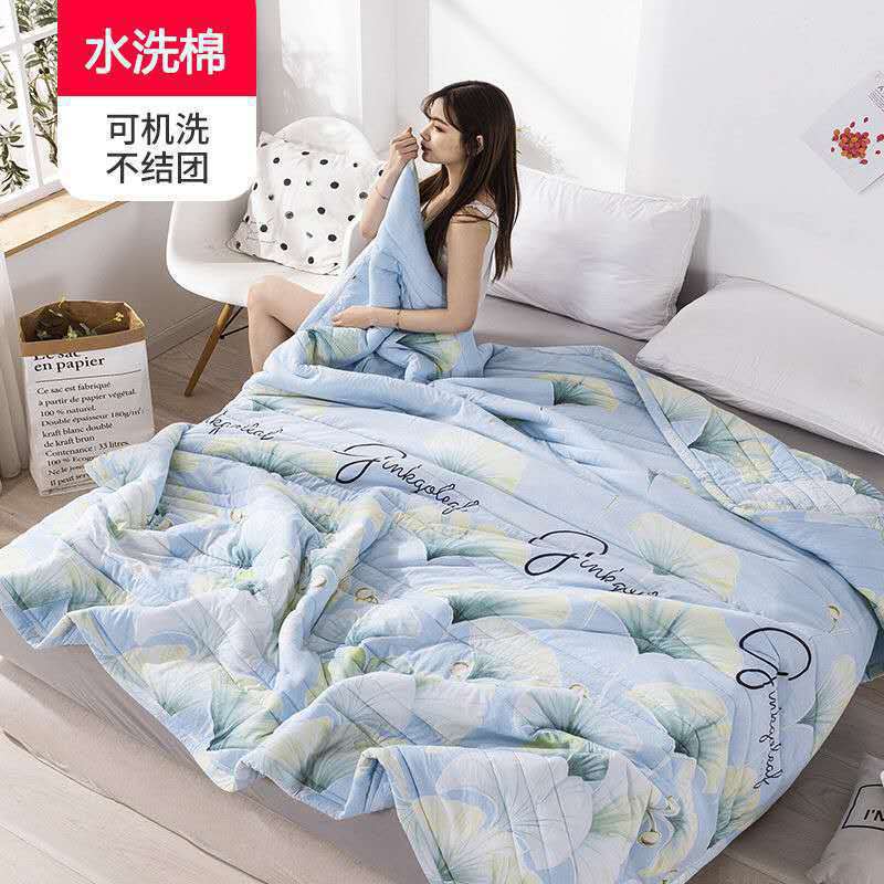 Print Summer Cooling Quilt Lightweight Breathable Thin Bedspread Soft Washable Comforter for Bedroom, Sofa, Dorm, All-Season Use