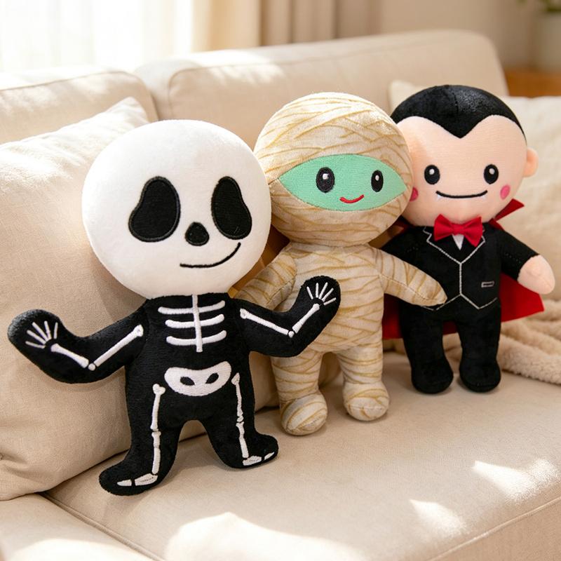 25Cm Cartoon Cute Halloween Plush Doll Vampire Skull Mummy Plush Toy Home Festival Decoration Holiday Gift For Children