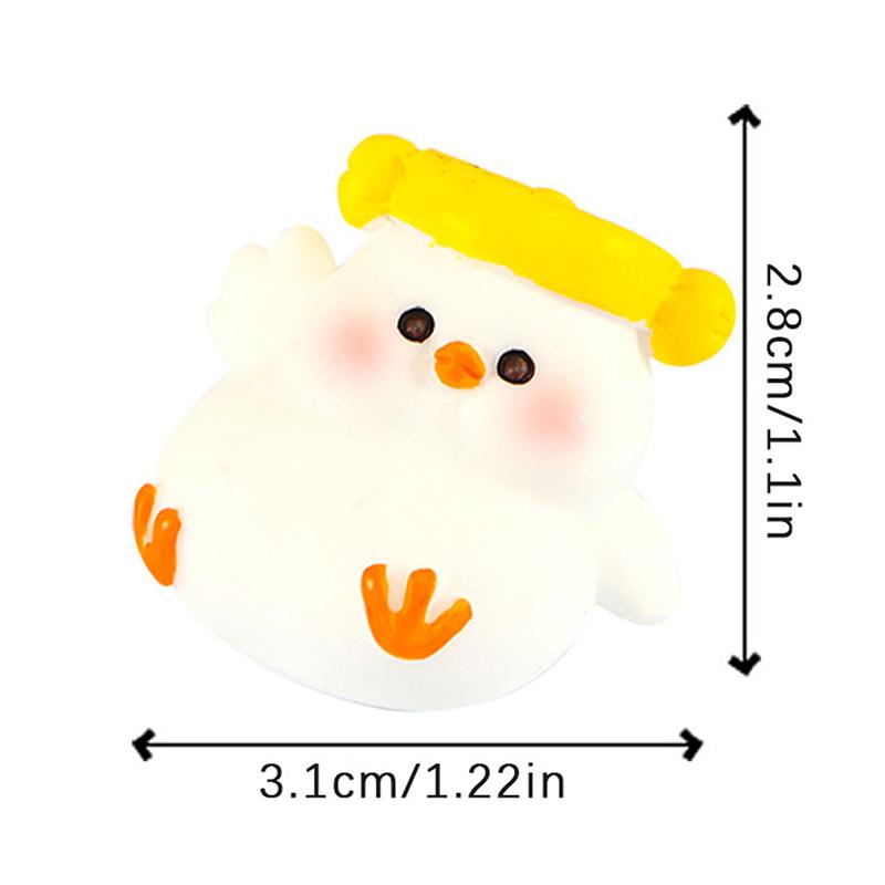 Cartoon Little Fat Chicken Mini Decoration Animal Figurine Micro Landscape Dollhouse Miniature Toy Car Ornament
