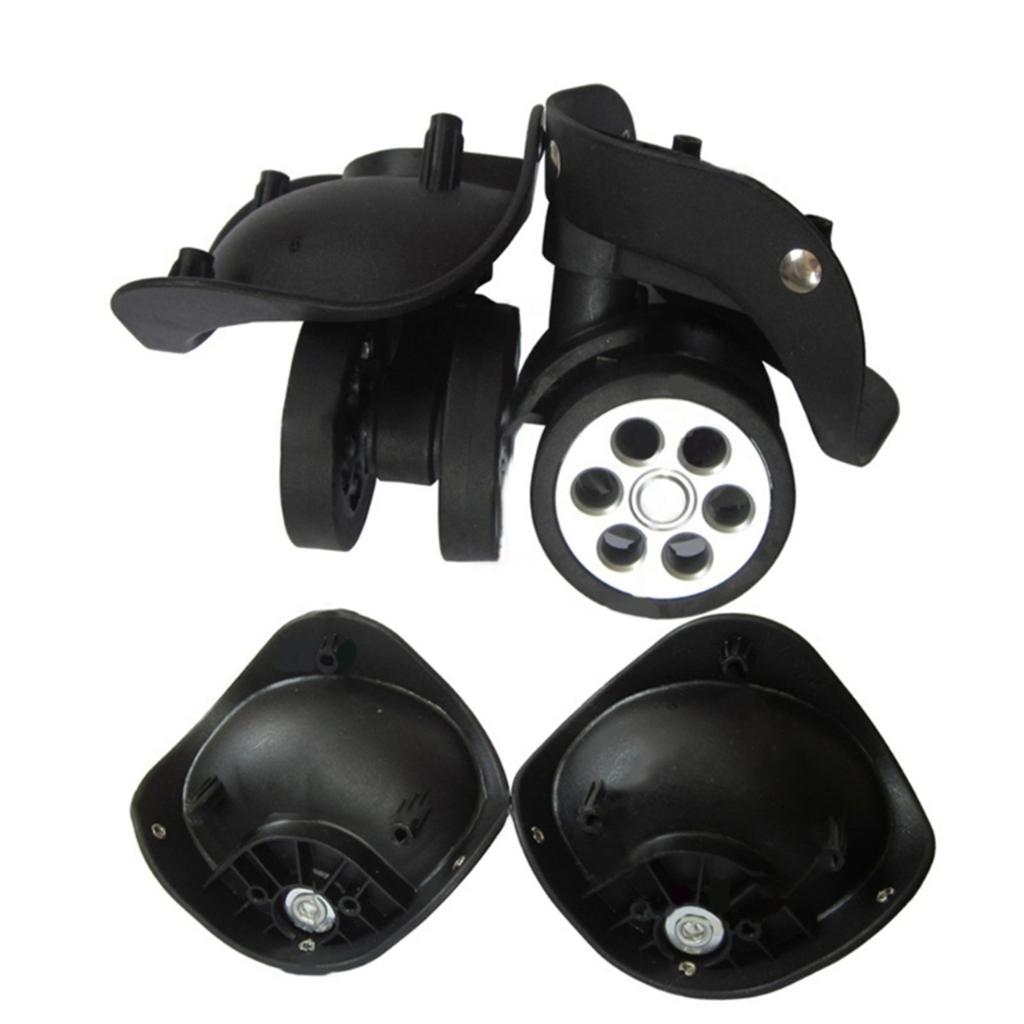 4 Stück Gummi-Trolley-Rollen Ersatz für Gepäckbox 60x12mm/55x12mm Schwerlast-Kofferrolle 360 Grad Schwenkbares Set