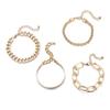 Smooth Mix and Match Twist Chain Bracelet, Simple Thread Exaggerated Hip Hop Four-piece Set Bracelet