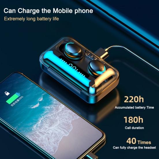 F9-5 Smart Touch Wireless Bluetooth-compatible 5.0 9D Stereo Sport Earphone for Phones