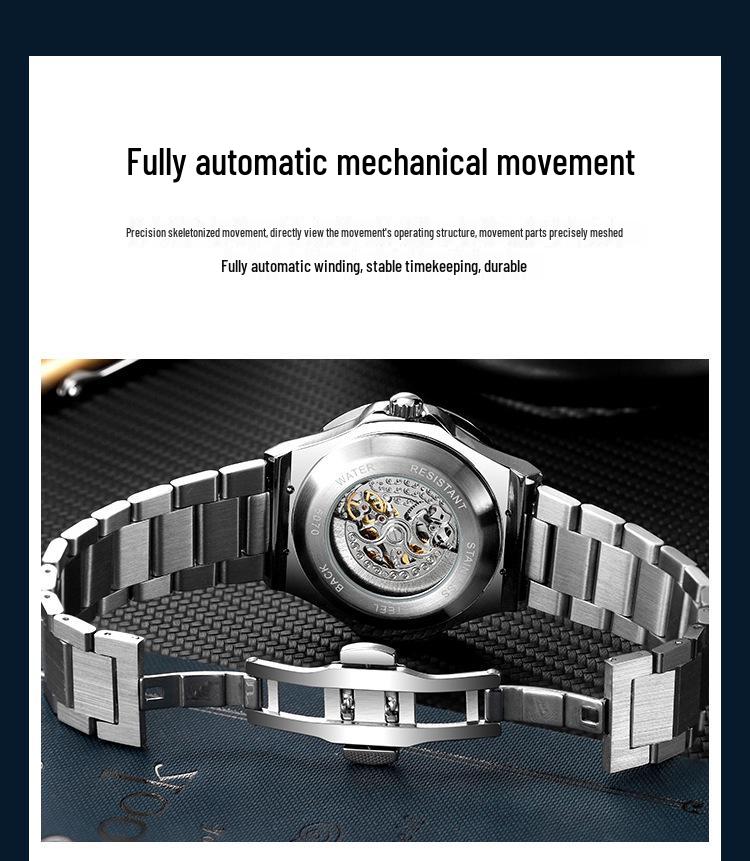 Durham Wei Diamond Openwork Automatic Men's Watch - Hengbao Style, Waterproof, Popular Design