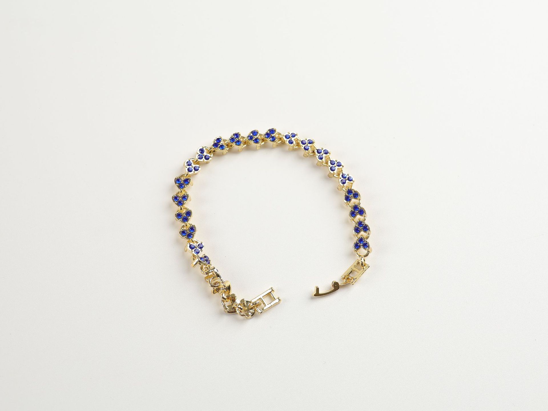 New hot seller love blue bracelet gypsy star jewelry set heart-shaped colored diamond bracelet with jewelry