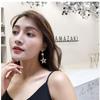 Five-pointed Star AB Asymmetric Super Flash Star Earrings Silver Needle Long Tassel Temperament Earrings Pearl Earrings