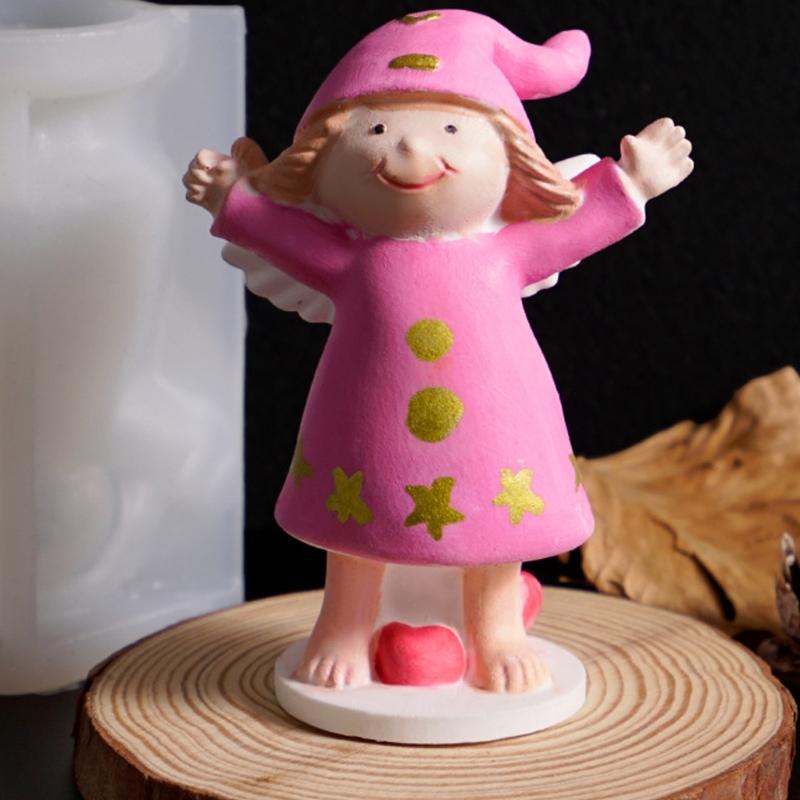 Easy to Use Silicone Candle Mould Featuring Detailed Sleep Angel Designs for Craft Projects