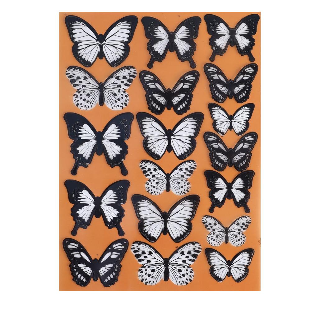 

18 шт. трехмерная имитация бабочки чёрный