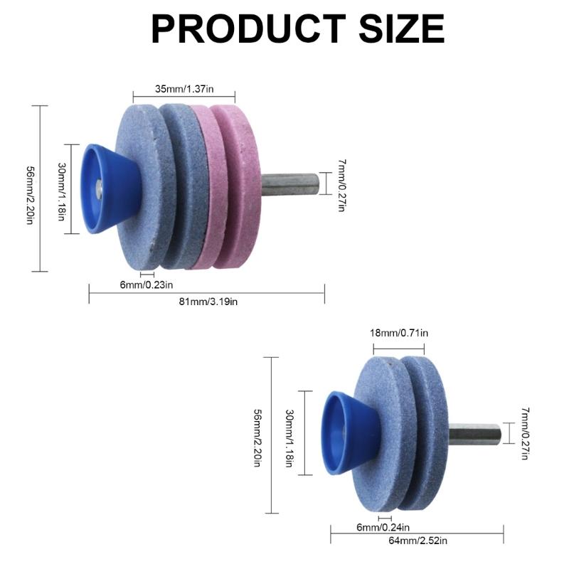 Multipurpose Quick Sharpening Stones for Lawnmower Portable Sharpeners Grinding Drill Cuts Garden Maintenance Tool 4pcs