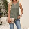 Women's Fashionable  V-neck Loose Casual Pleated Sleeveless Vest Top
