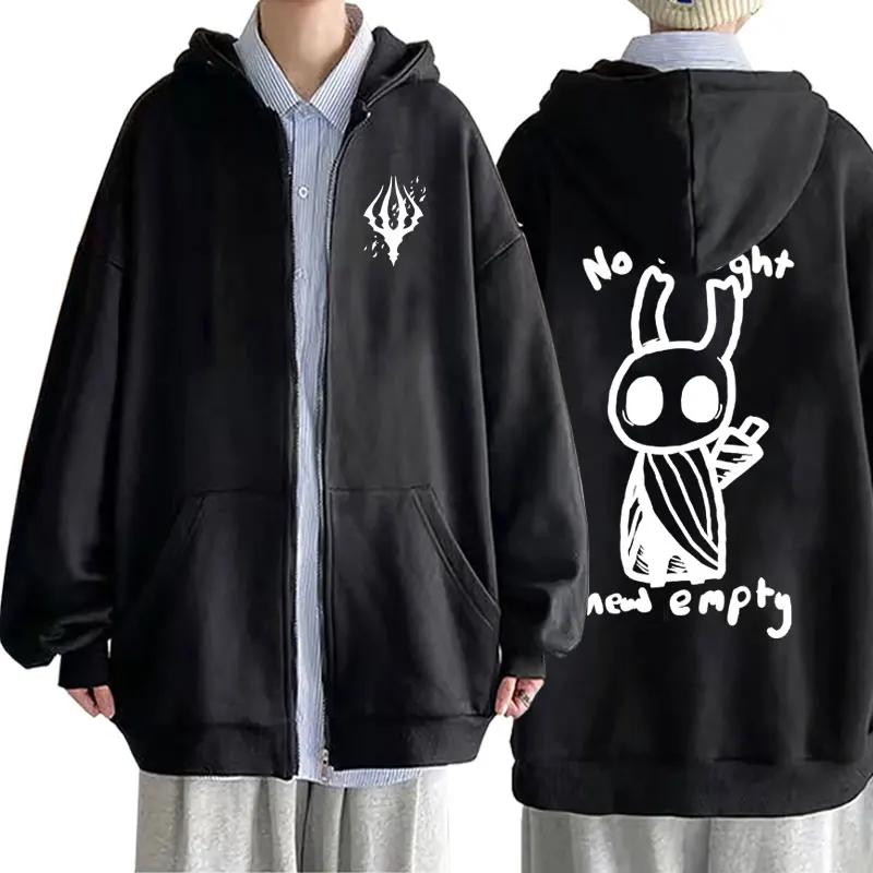 Φούτερ με Φερμουάρ Hollow Void Hollow Knight Ανδρική Μόδα Φούτερ με Κουκούλα Όλα τα Στυλ Άνδρες Γυναίκες Anime Μαύρο Φαρδύ Ζακέτα με Φερμουάρ