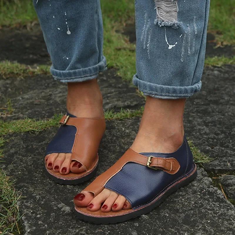 Sandálias Rasteirinhas de Fivela com Bico Aberto para Mulheres Sapatos Casuais Verão Casual Salto Coberto Sapato de Praia Sandálias Rasteiras Tamanho Grande 43