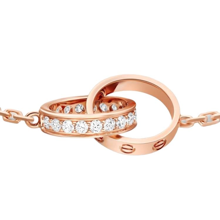 CARTIER LOVE 18K Gold Diamond Bracelets Unisex Rose Gold B6084200