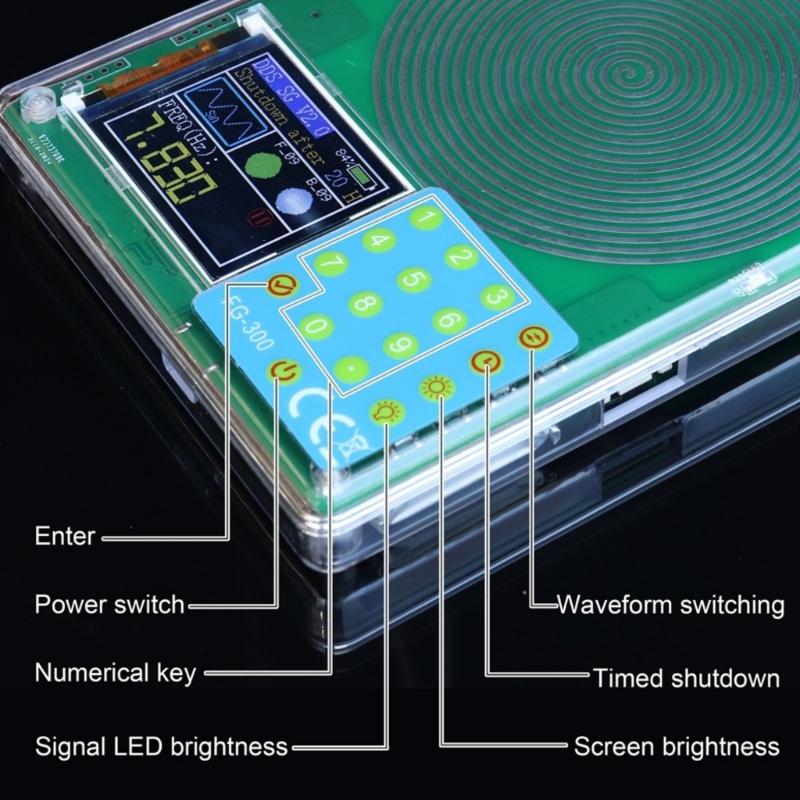 Portable Signal Generator with 13 Waveforms 0.001Hz 200kHz Ranges High Durability ABS Housing Rechargeable Battery