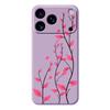 For iPhone 17 Pro Max Case Red Leaves Pattern Printing Straight Edge TPU Phone Back Cover