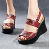 Fashion GKTINOO New Women Luxury Platform Wedge Sandals Cow Genuine Leather Summer Shoes Hollow Pumps Casual Breathable Leisure